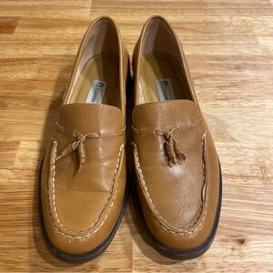 Etienne Aigner Tan Leather Loafers
